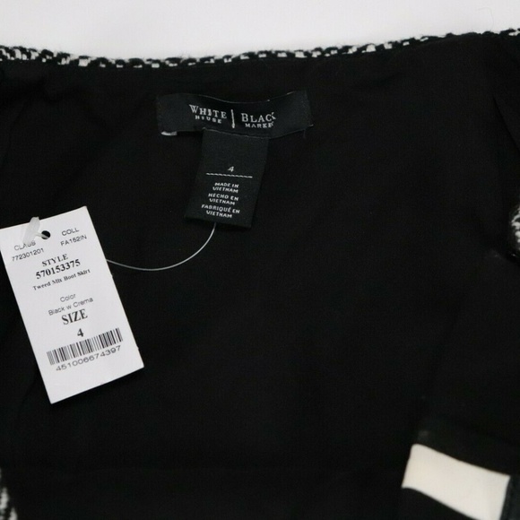 WHITE HOUSE BLACK MARKET Womens Black & White Skir - Picture 2 of 6